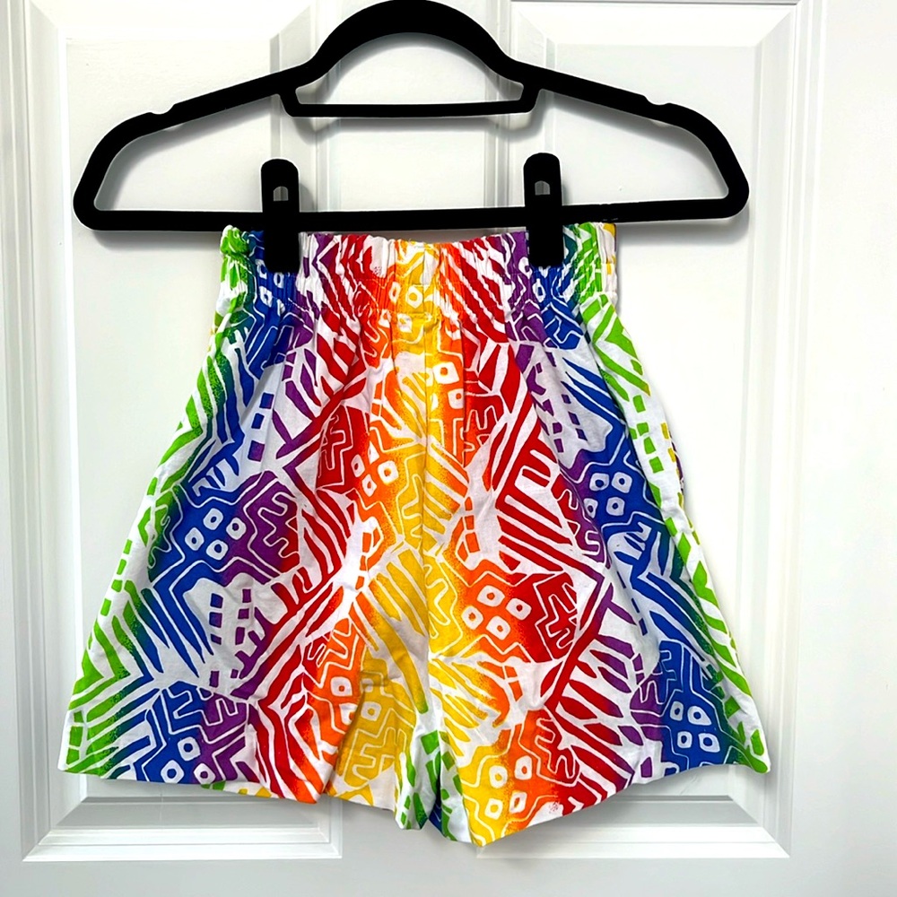 Rainbow 90’s Vintage High-waisted 100% Cotton Shorts